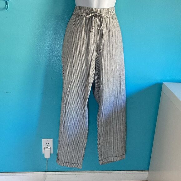 J Crew Reimagined Size 14 Womens Linen Cotton Striped Beach Pants NWT - Picture 1 of 12